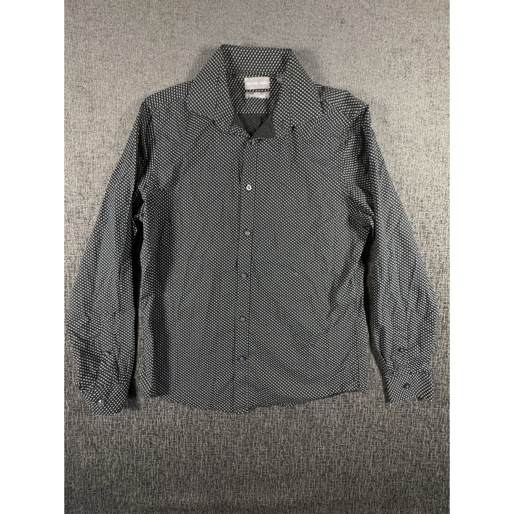 Michael Kors Men's Size M Slim Fit Long Sleeved Shirt Black & White‎